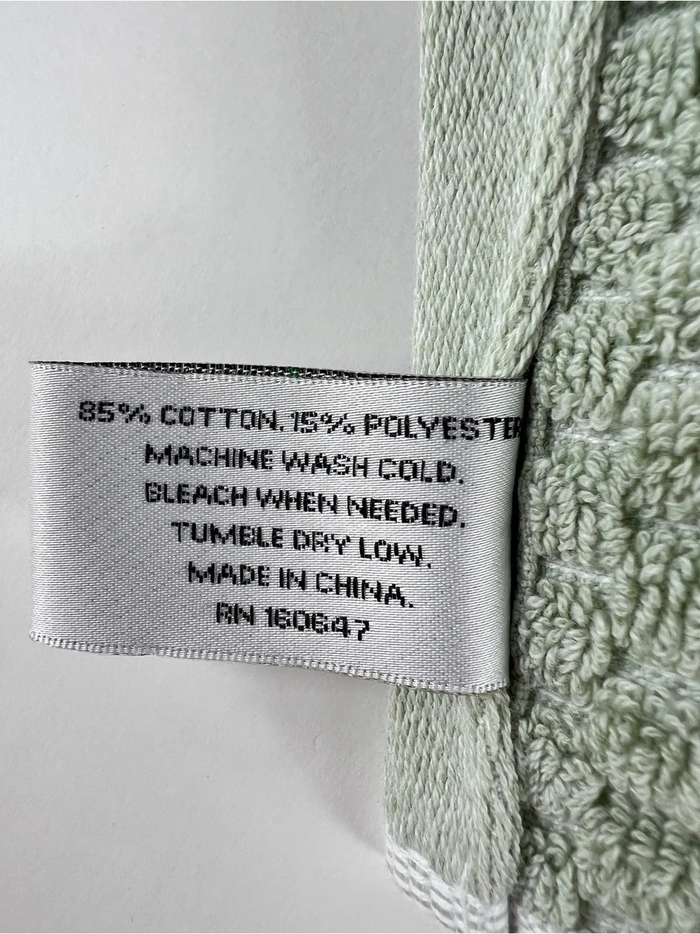 Ecoexistence Mélange Bath Towels Green White Stripe Soft Cotton Blend 2 Pc NEW